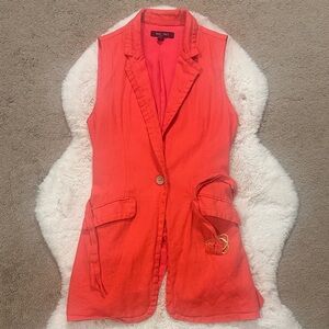Red Pinky Sleeveless Blazer Vest XS